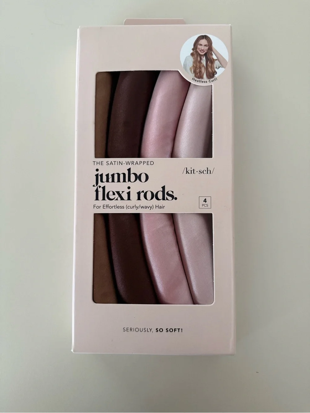 Kitsch /kit-sch/ Satin-Wrapped Jumbo Flexi Rods - Rosewood 4pc